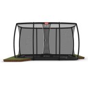 BERG Ultim Champion FlatGround Trampoline 500 Grijs + Safety Net Deluxe XL