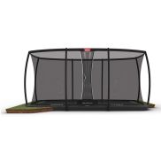 BERG Ultim Elite FlatGround Trampoline 500 Grijs + Safety Net Deluxe XL