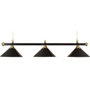 Biljartlamp pool met drie kappen Zwart