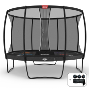 BERG Elite Regular Trampoline 430 Grijs Levels + Safety Net Deluxe XL