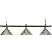 Biljartlamp pool met drie Chromen kappen