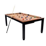 NORTH Essence Pooltafel/Eettafel Zwart/Walnut 7FT