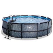 EXIT Stone zwembad Ã¸488x122cm met zandfilterpomp - grijs