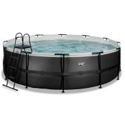 EXIT Black Leather zwembad Ã¸488x122cm met zandfilterpomp - zwart