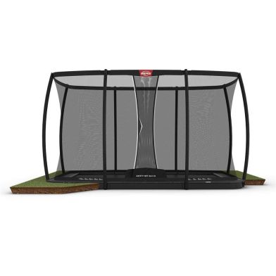 BERG Ultim Champion FlatGround Trampoline 500 Grijs + Safety Net Deluxe XL