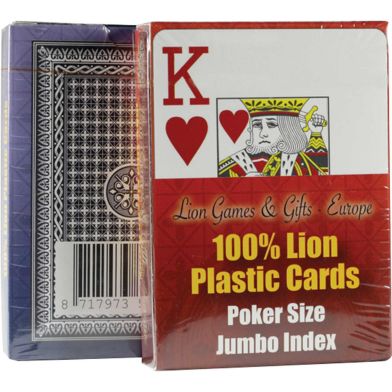  Speelkaarten LION 100% Plastic, Poker 