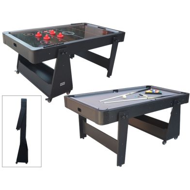 TopTable Airhockey/Pooltafel Twist 2-1 Max Grijs / Zwart