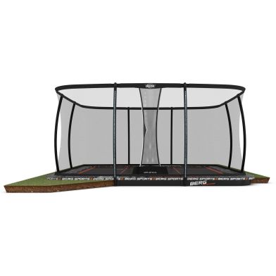 BERG Ultim Pro Bouncer FlatGround Trampoline 5x5 + Safety Net Deluxe XL