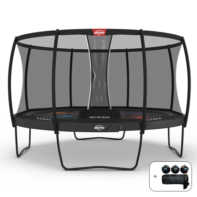 Berg Elite Trampoline 430 Grijs Levels + Safety Net Deluxe