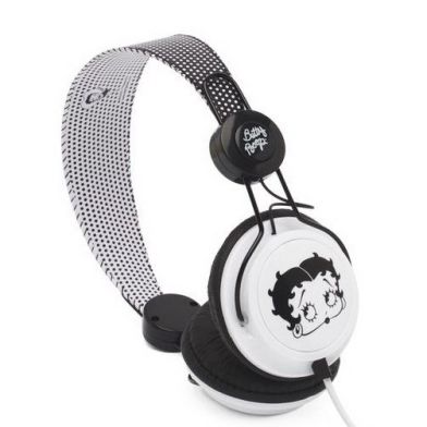 BETTYBOOP.STEREO.HEADPHONES.zwaart/wit