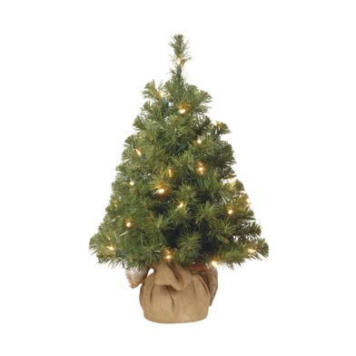 NTC Kunstkerstboom Noble Table Tree Burlap red bow 35 LED Ba