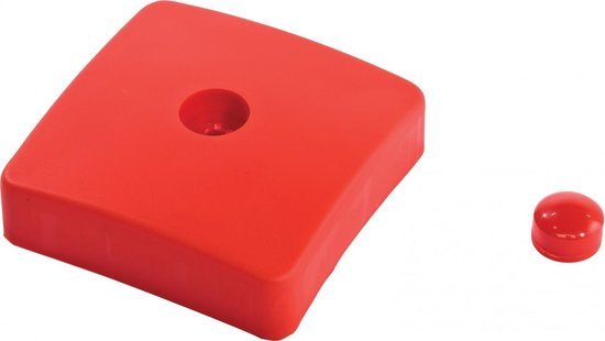Kunststof afdekdop voor palen - vierkant 90 mm - rood