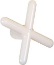 Keusteun kruis wit plastic miniatuur