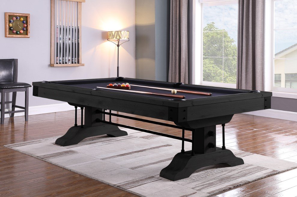 TopTable Lexor Pooltafel Industrial Black-Oak 8FT