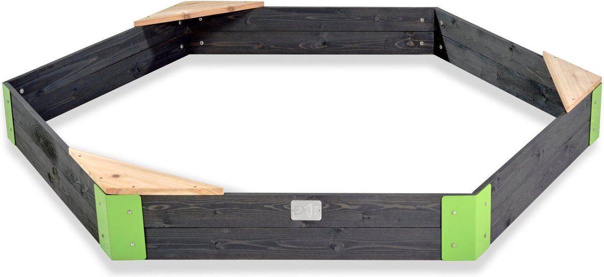 EXIT Aksent houten zandbak zeshoek 200x170cm