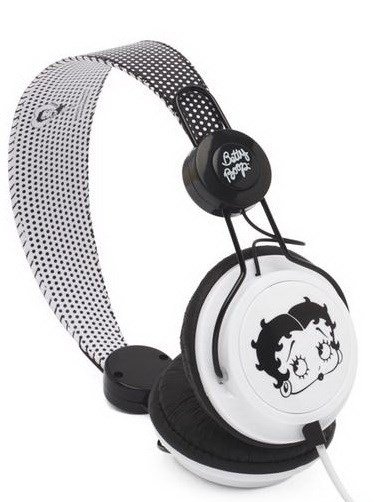 BETTYBOOP.STEREO.HEADPHONES.zwart/wit