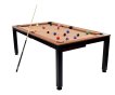 NORTH Essence Pooltafel/Eettafel Zwart/Walnut 7FT miniatuur
