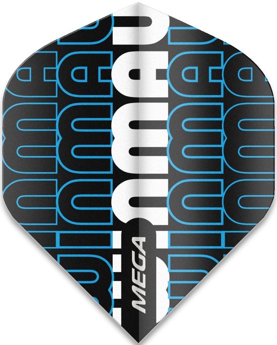 Winmau Mega Standard Winmau Logo Zwart en Blauw dart Flights