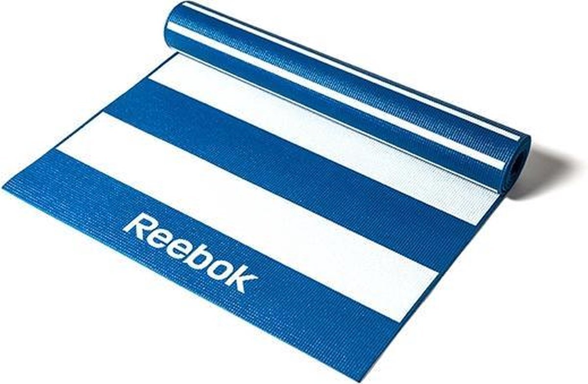 Yoga mat Stripes dubbelzijdig Reebok 4mm blauw