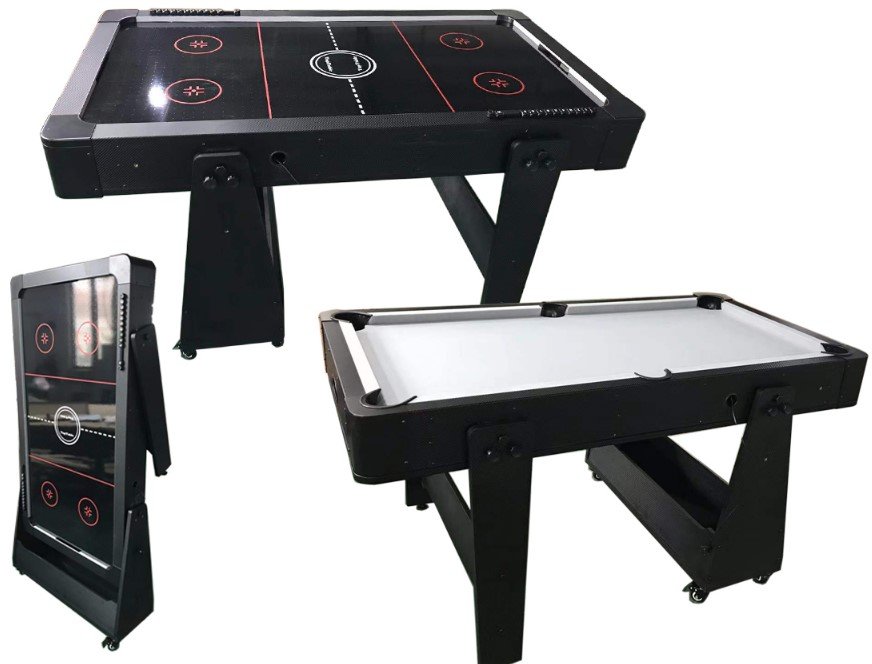 TopTable Twist 2in1 Airhockey/Pooltafel Zwart/Zwart 5FT