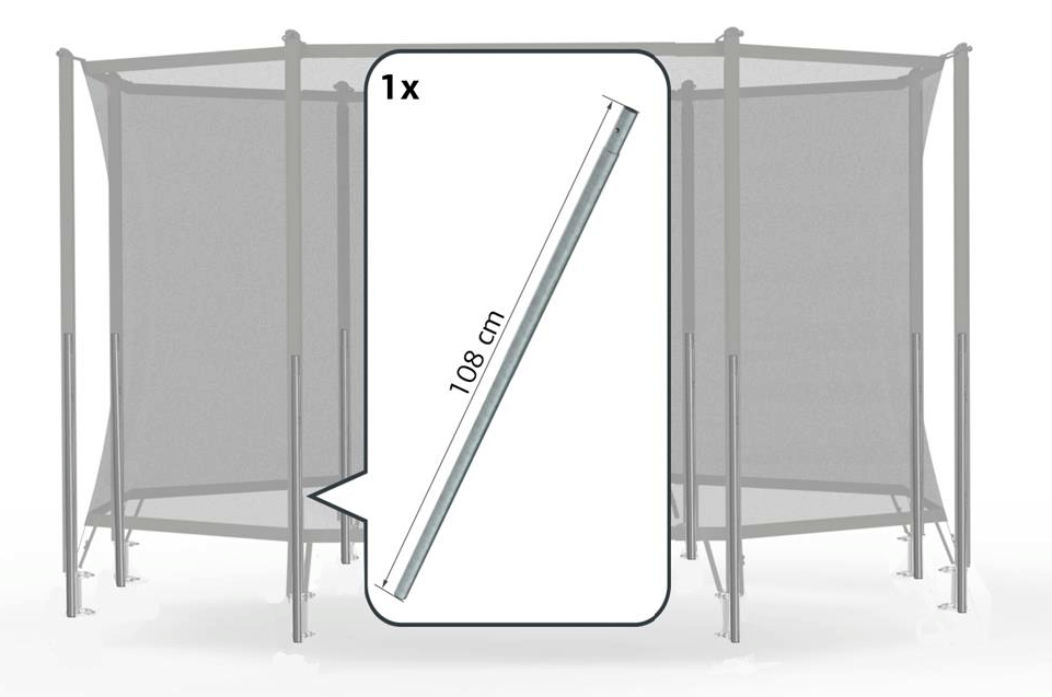Safety Net Comfort - Onderpaal + veerclip (108cm)