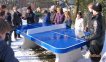 Heblad Tafeltennistafel Beton Blauw Afgeronde Hoek miniatuur