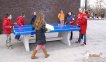 Heblad Tafeltennistafel Beton Blauw Afgeronde Hoek miniatuur