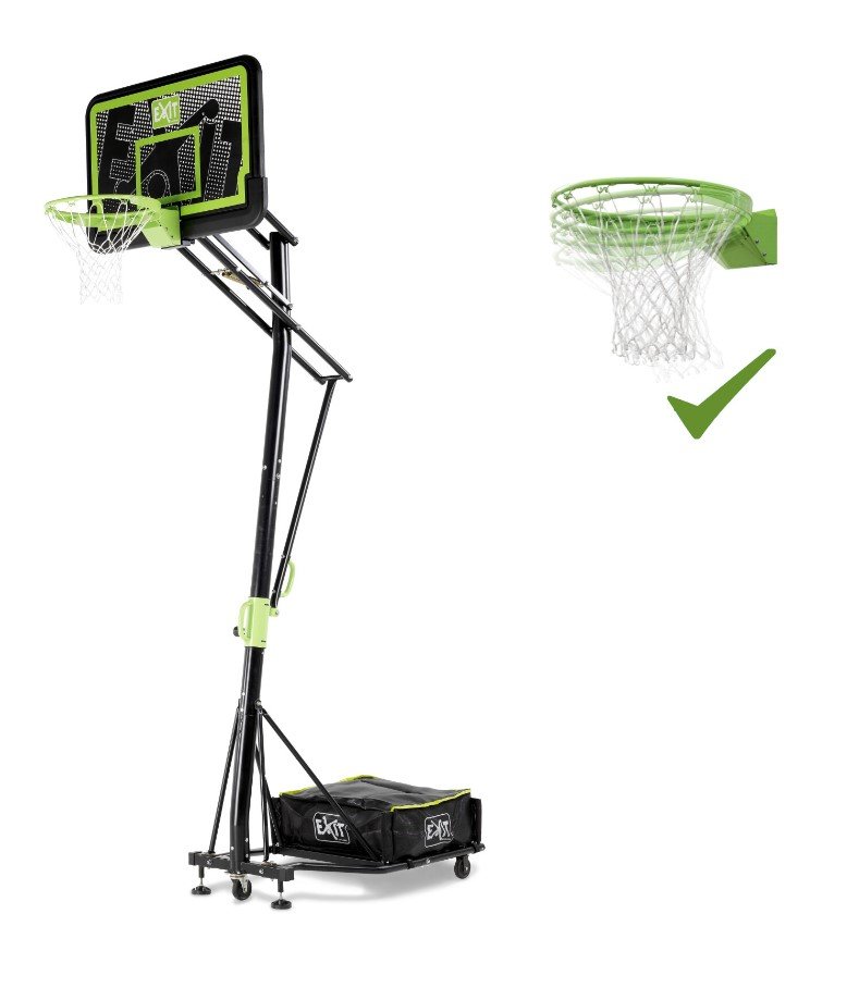 EXIT Galaxy verplaatsbaar basketbalbord op wielen met dunkring - black edition