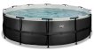 EXIT Black Leather zwembad ø488x122cm met zandfilterpomp - zwart miniatuur