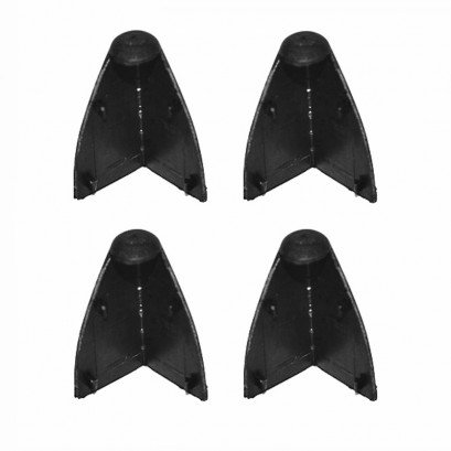 Hoekstuk uit twee materialen H60 zwart X4