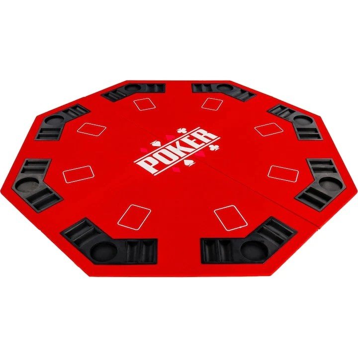 NORTH Pokertafel 8-hoekig 122cm, rood