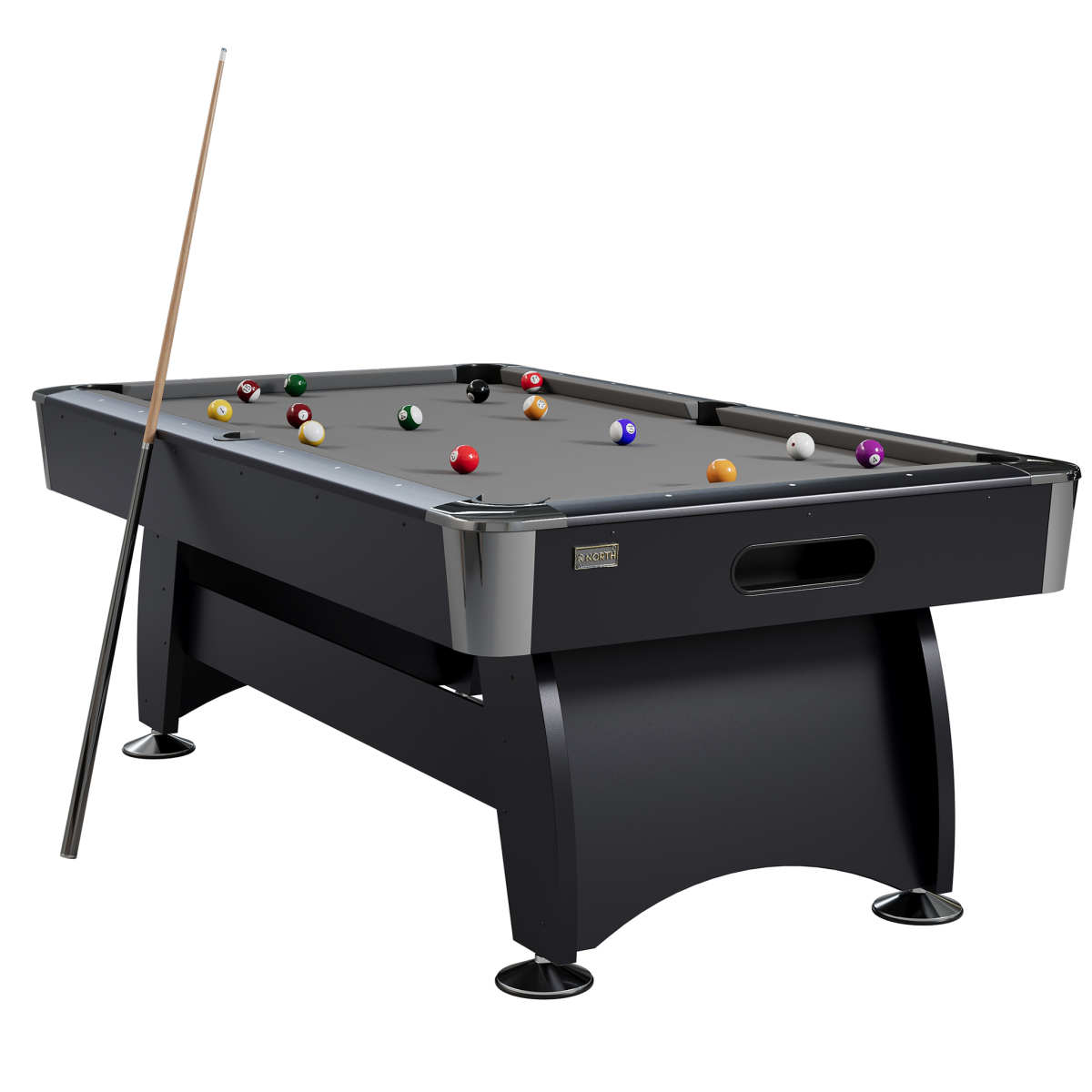 NORTH Gardone Pooltafel Zwart/Grijs 7FT