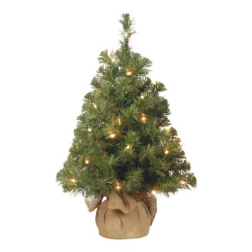 NTC Kunstkerstboom Noble Table Tree Burlap red bow 35 LED