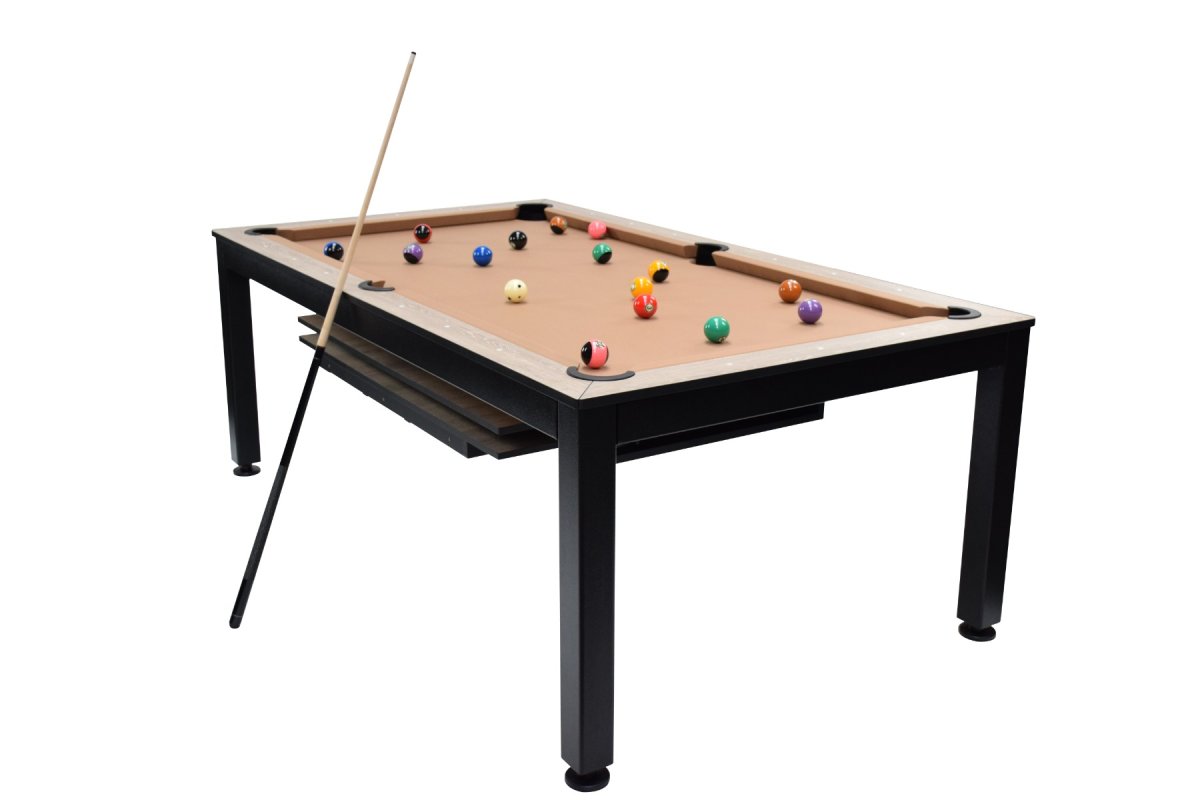 NORTH Essence Pooltafel/Eettafel Zwart/Eik 7FT