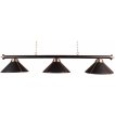 Biljartlamp pool met drie kappen Leer Zwart miniatuur