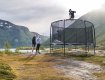 North Explorer Regular Trampoline 360 Round Black + Safety Net miniatuur