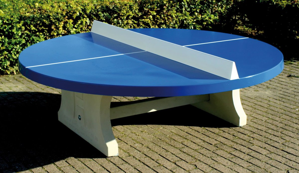 Heblad Tafeltennistafel Beton Blauw Rond