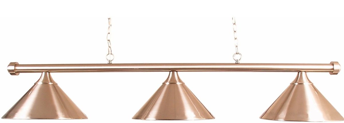 Biljartlamp pool met drie kappen Geborsteld Staal