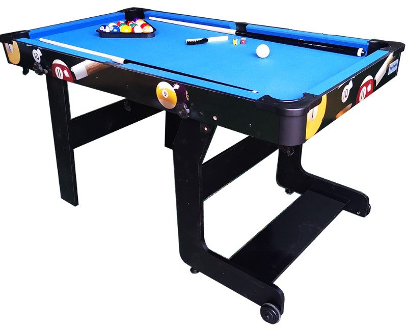 TopTable Fun Fold-Up Pooltafel Zwart/Blauw 5FT