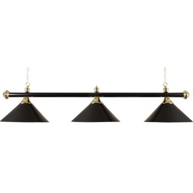 Biljartlamp pool met drie kappen Zwart