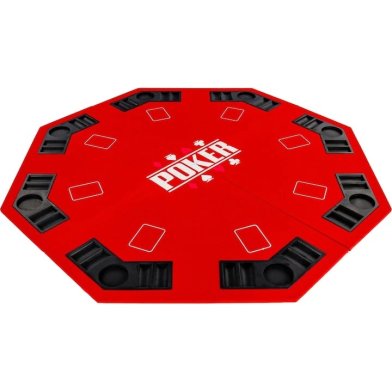 NORTH Pokertafel 8-hoekig 122cm, rood