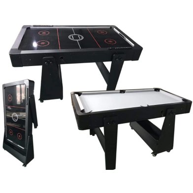 TopTable Twist 2in1 Airhockey/Pooltafel Zwart/Zwart 5FT