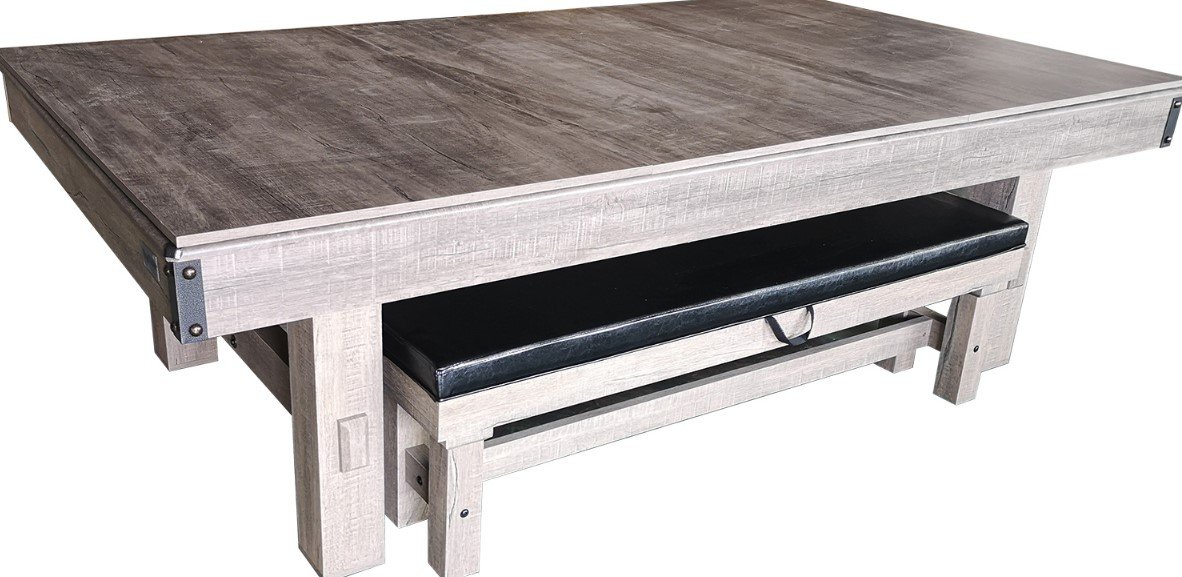 TopTable Dinner Pooltafel Wood Met Banken 7FT