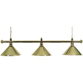 Biljartlamp pool met drie kappen Messing