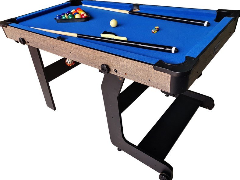TopTable Fun Fold-Up Pooltafel Wood/Blauw 5FT
